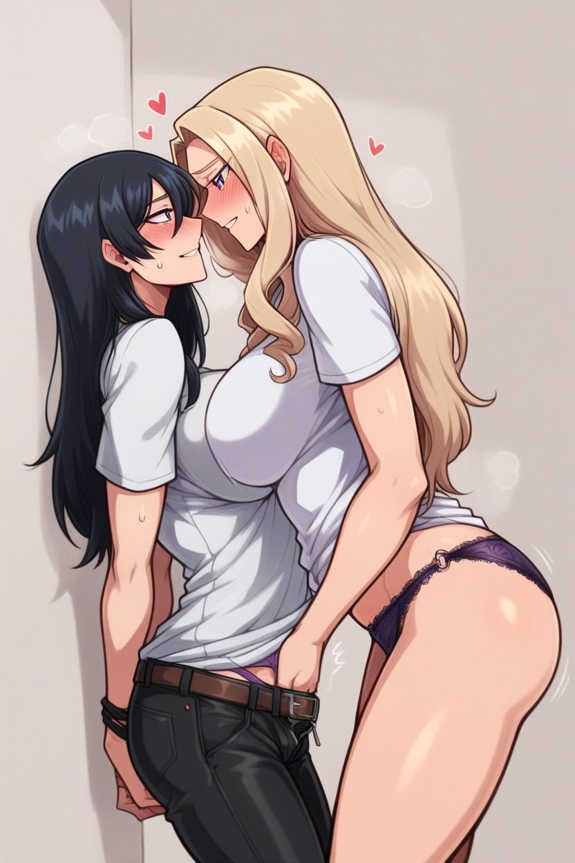 Wet Pussy, Biting Lip, Oversized T-shirt Hentai AI Porn