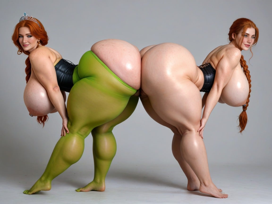 Two Woman, Bending Over, Freckles On Tits AI Porn