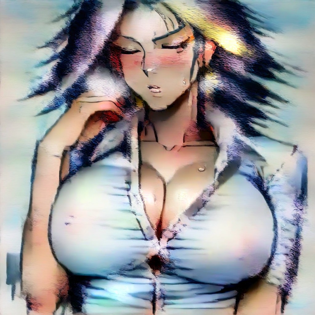 Gold Rings On Fingers, Sweaty, Cleavage Hentai AI Porn