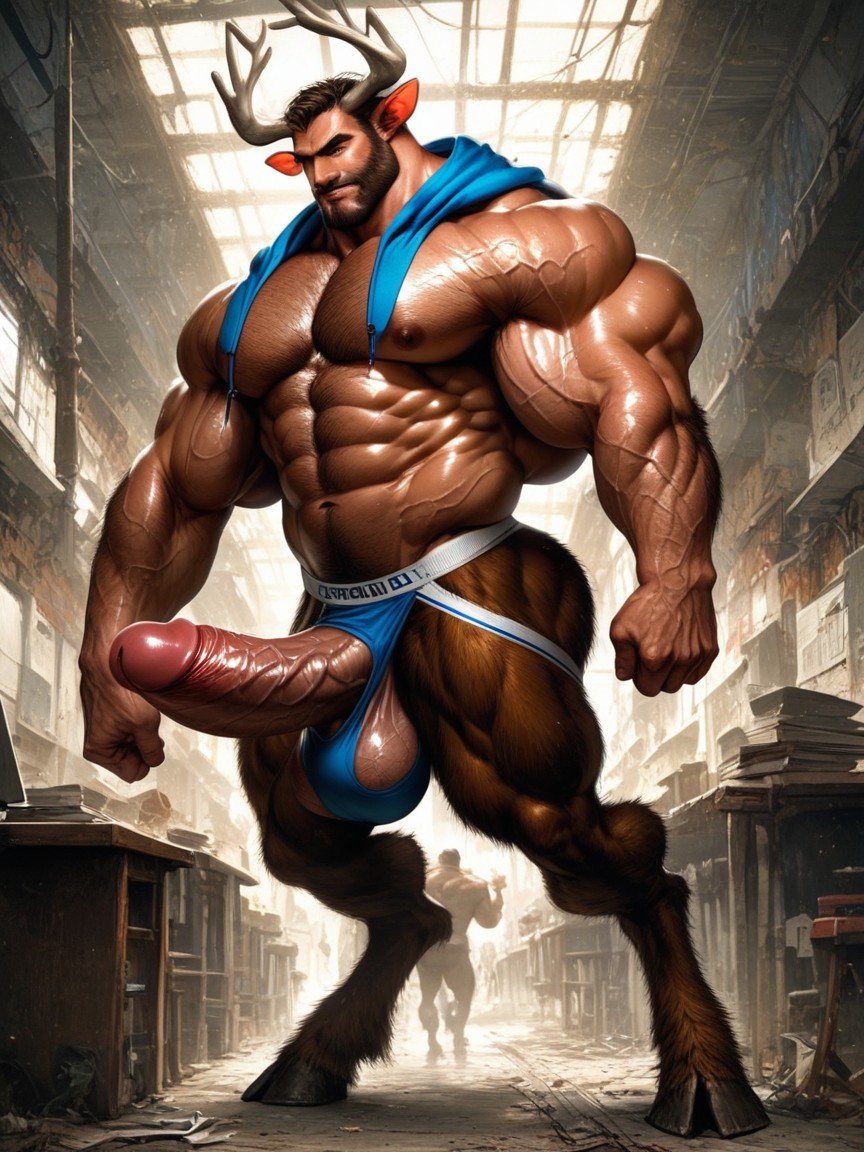 Bulging Muscle, Hoodie, Veiny Muscle AI Gay Porn