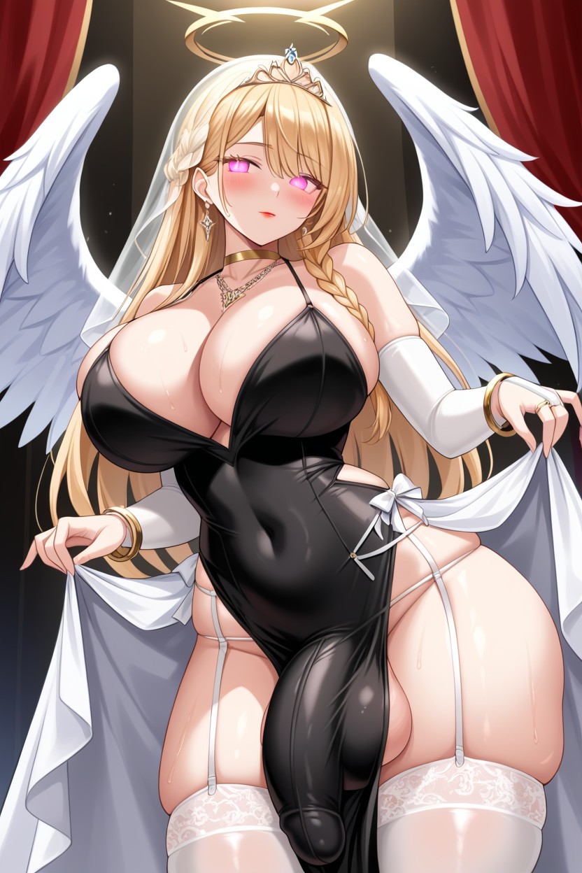 Pink Eyes, Hourglass Body, Futanari Porno IA transsexuelle