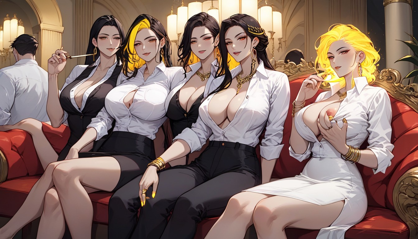 18+, Form Fitting Black Vest, Glass Of Hentai AI Porn