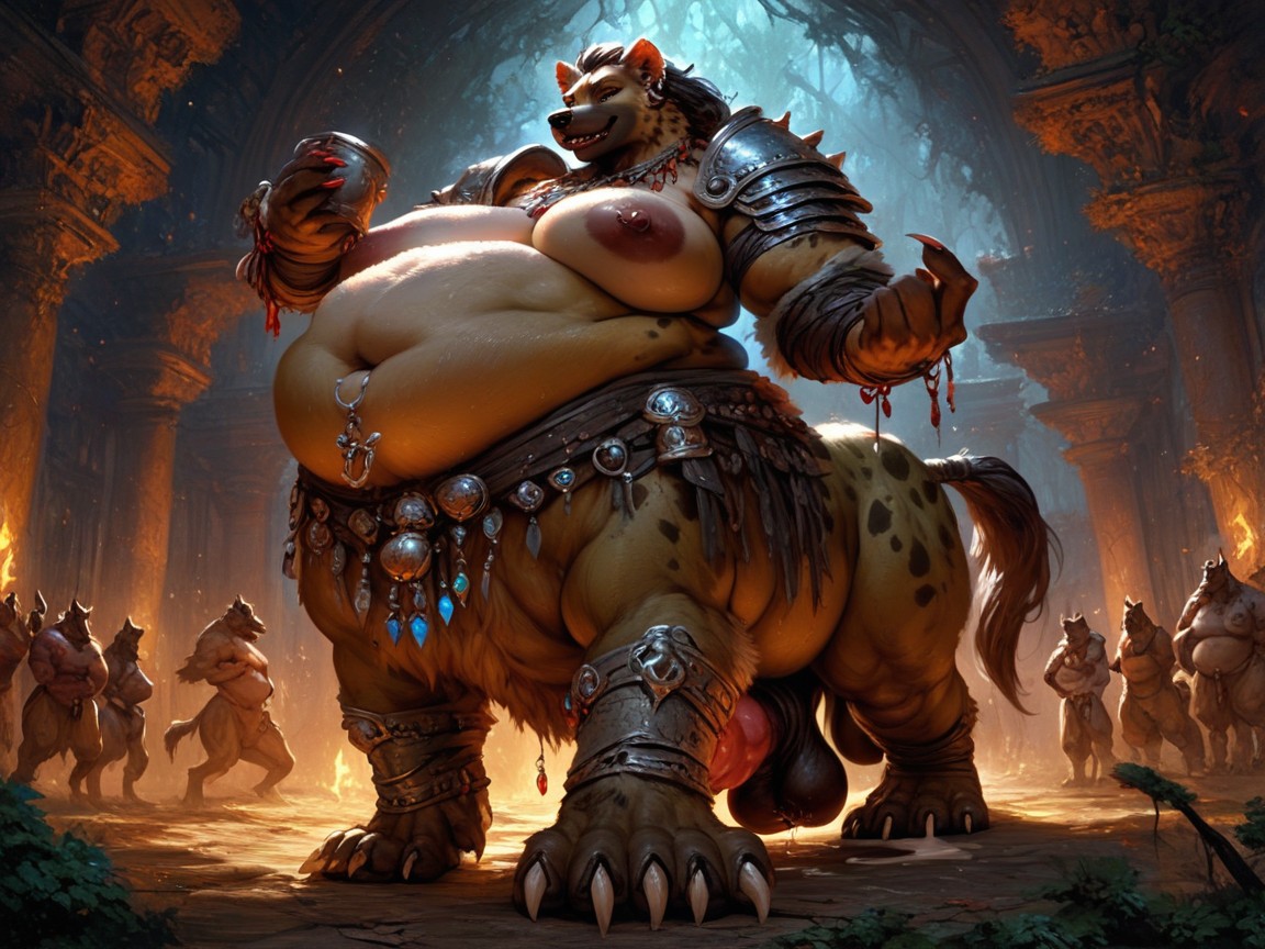 Hermaphrodite, Cock Piercing, Gynomorph Furry AI Porn