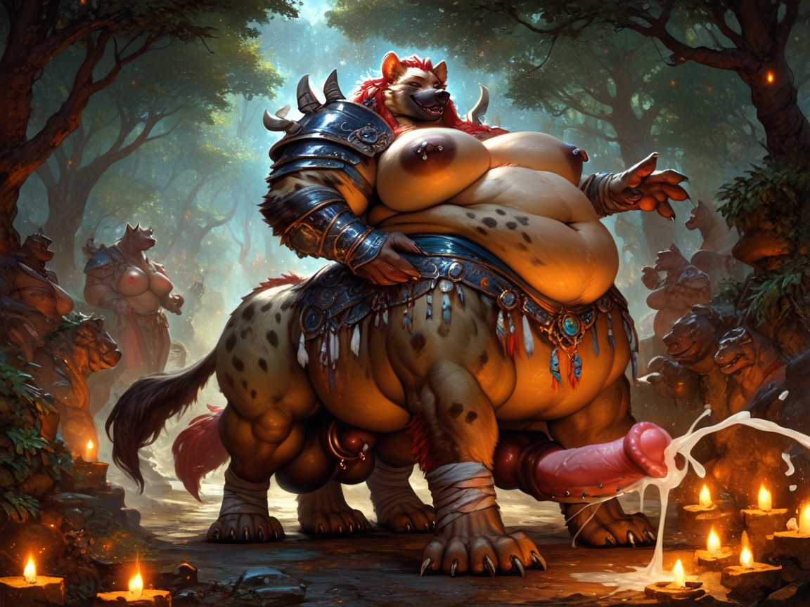 Wide Flared, Hermaphrodite, Balls Piercing Furry AI Porn