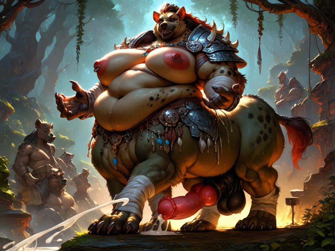 Leg Wraps, Gigantic Paws, Fantasy Armor Furry AI Porn