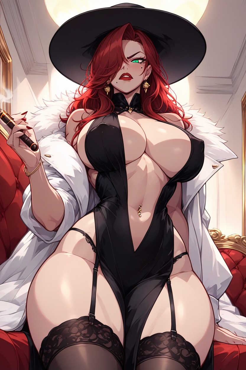 Exposed Hips, Open Legs, Straight Hair Hentai AI Porn
