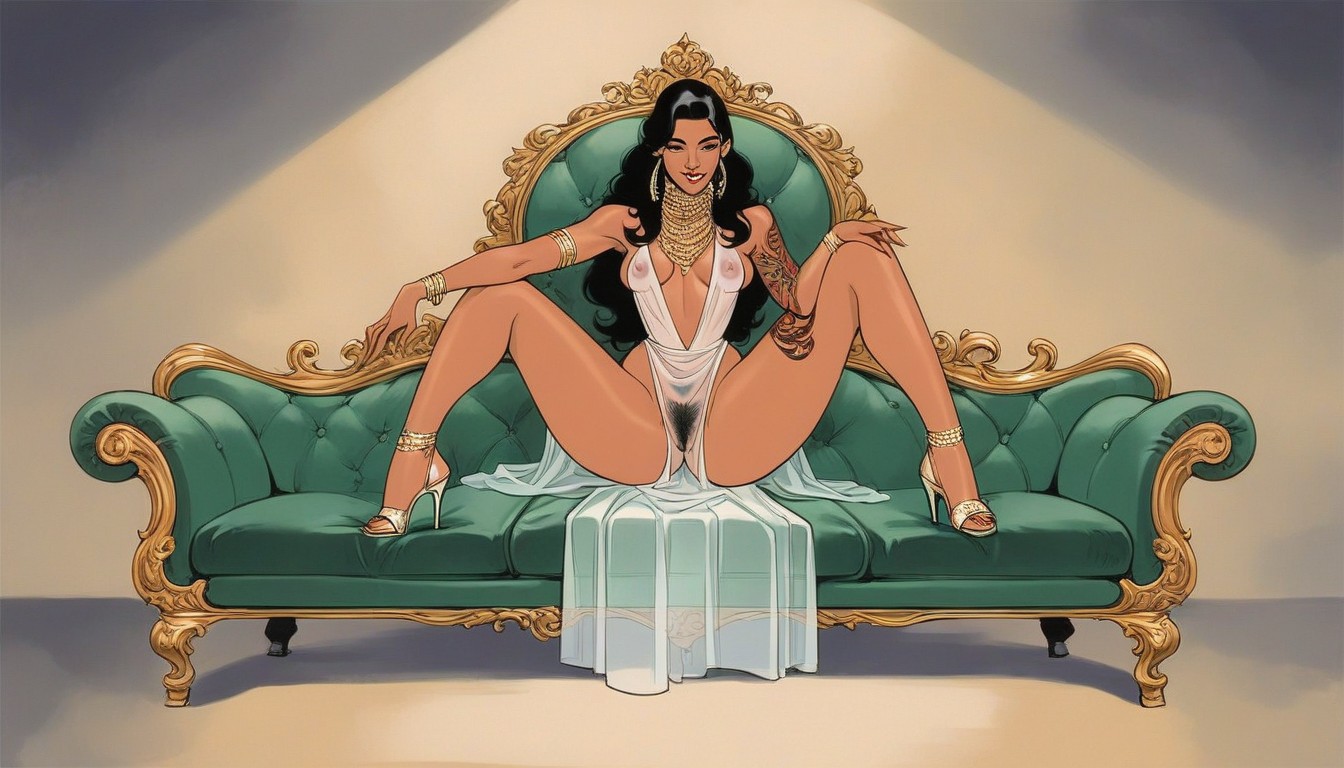 Spread Legs, Tight Dress, Tall Hentai AI Porn