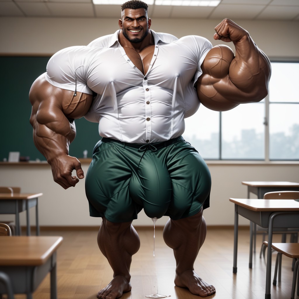 Gigantic Bodybuilder, Smug Expression, Hyper Muscular AI Gay Porn