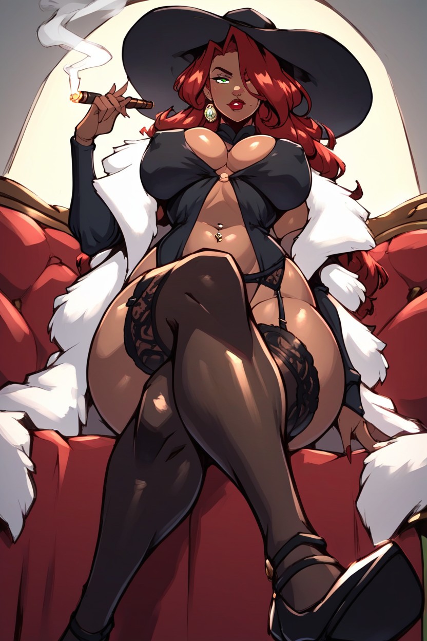 Exposed Hips, Open Legs, Straight Hair Hentai AI Porn