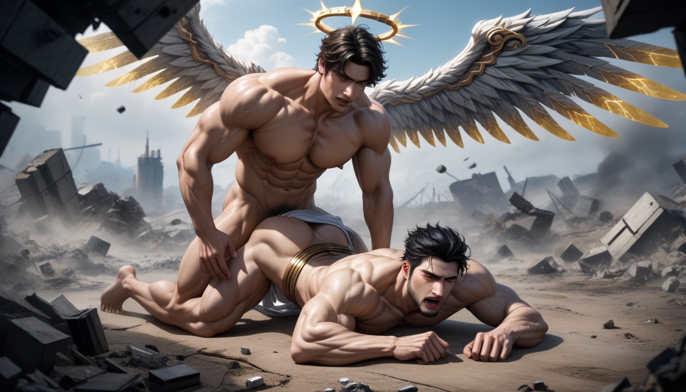 Kneeling, Chaos, Huge Pecs AI Gay Porn