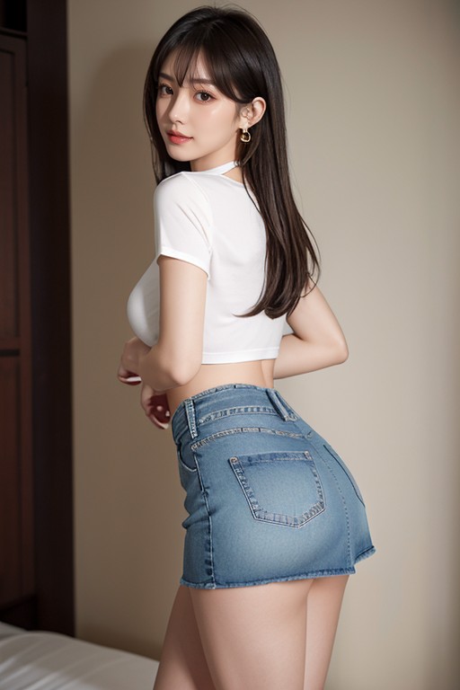 Mini Falda, Pendientes, Toned Stomach Porno IA