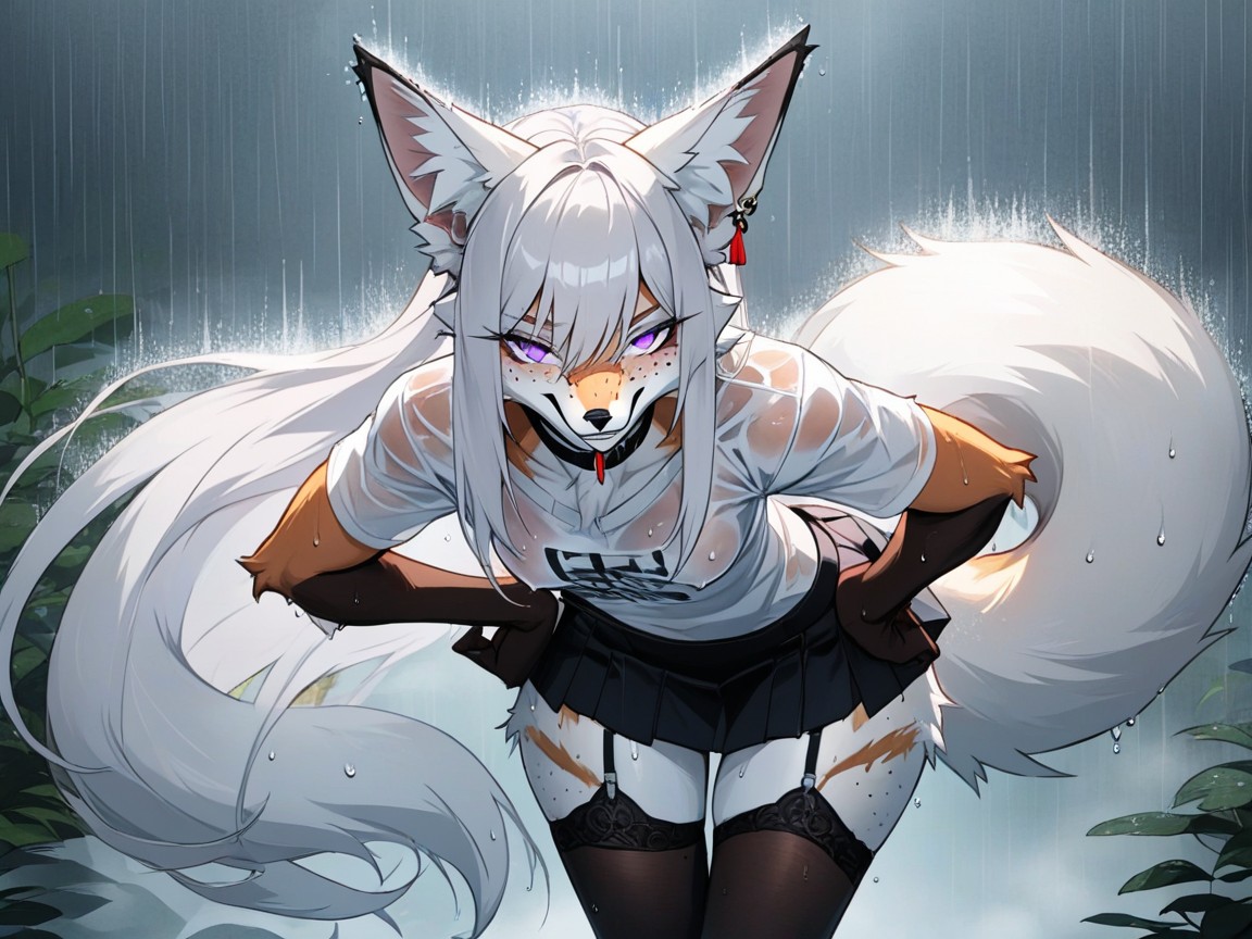 Freckles, Hands On Hips, Fox Furry AI Porn