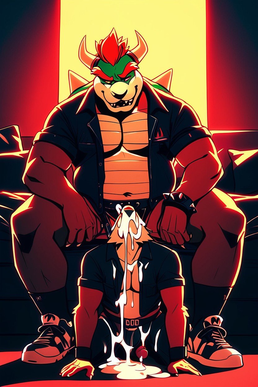 Thick, Bowser, Large Penis Pornografia gay com IA