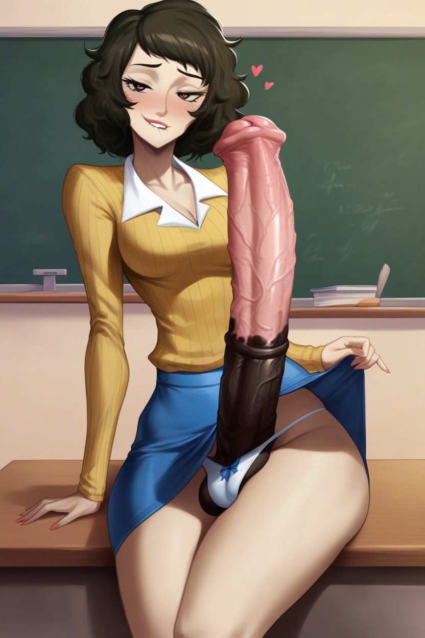 透视裙底, Sadayo Kawakami From Persona, 咬唇人妖AI色情