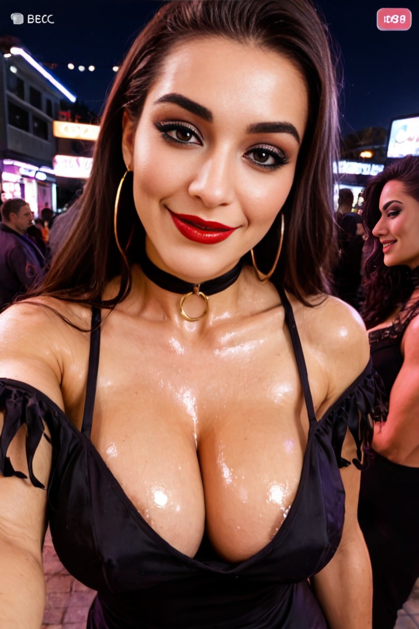 Night, Eyes Half Closed, Bust Shot AI Porn