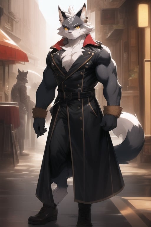 Trench Coat, Model, Drawing Furry AI Porn