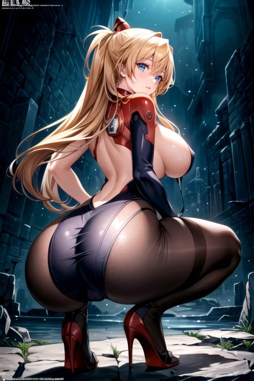 Half Nipples, Squatting, Ultra Detailed Hentai AI Porn