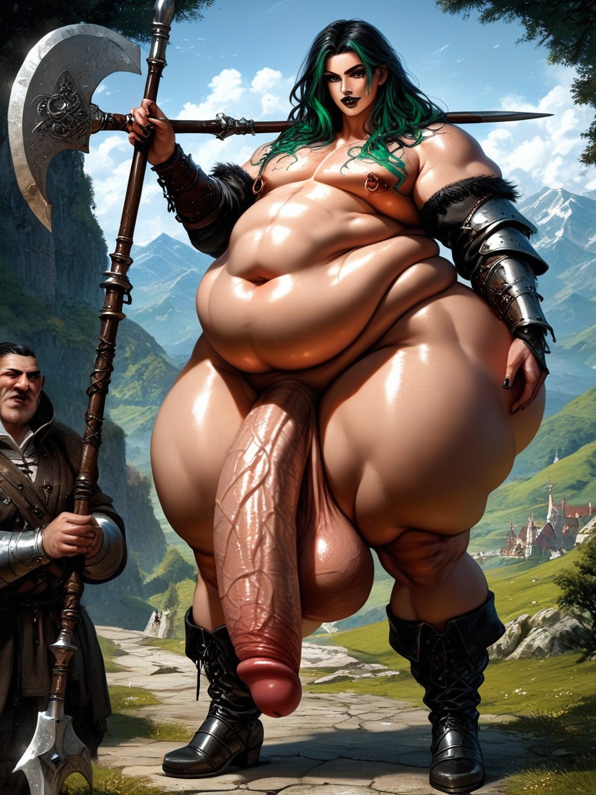 Gigantic Sagging Balls, Glossy Skin, Hyper Penis Length AI Gay Porn