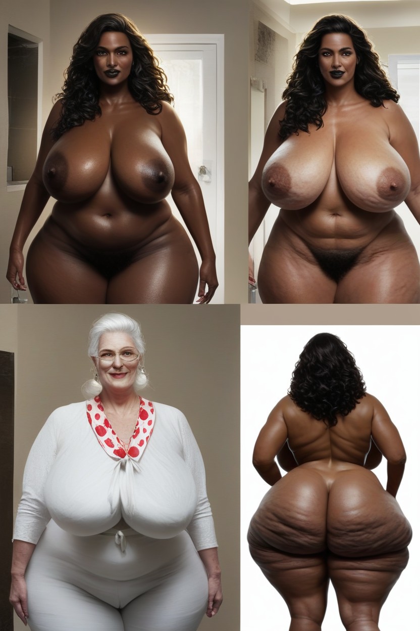 Beauty Face, Black Hair, Hyper Wide Hips AI Porn