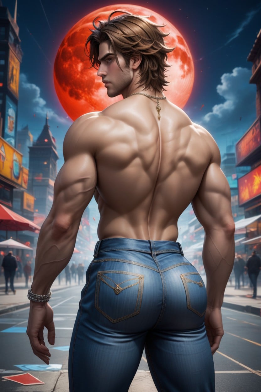 Show Ass, Denim Jacket, Butt Focus Porno gay IA