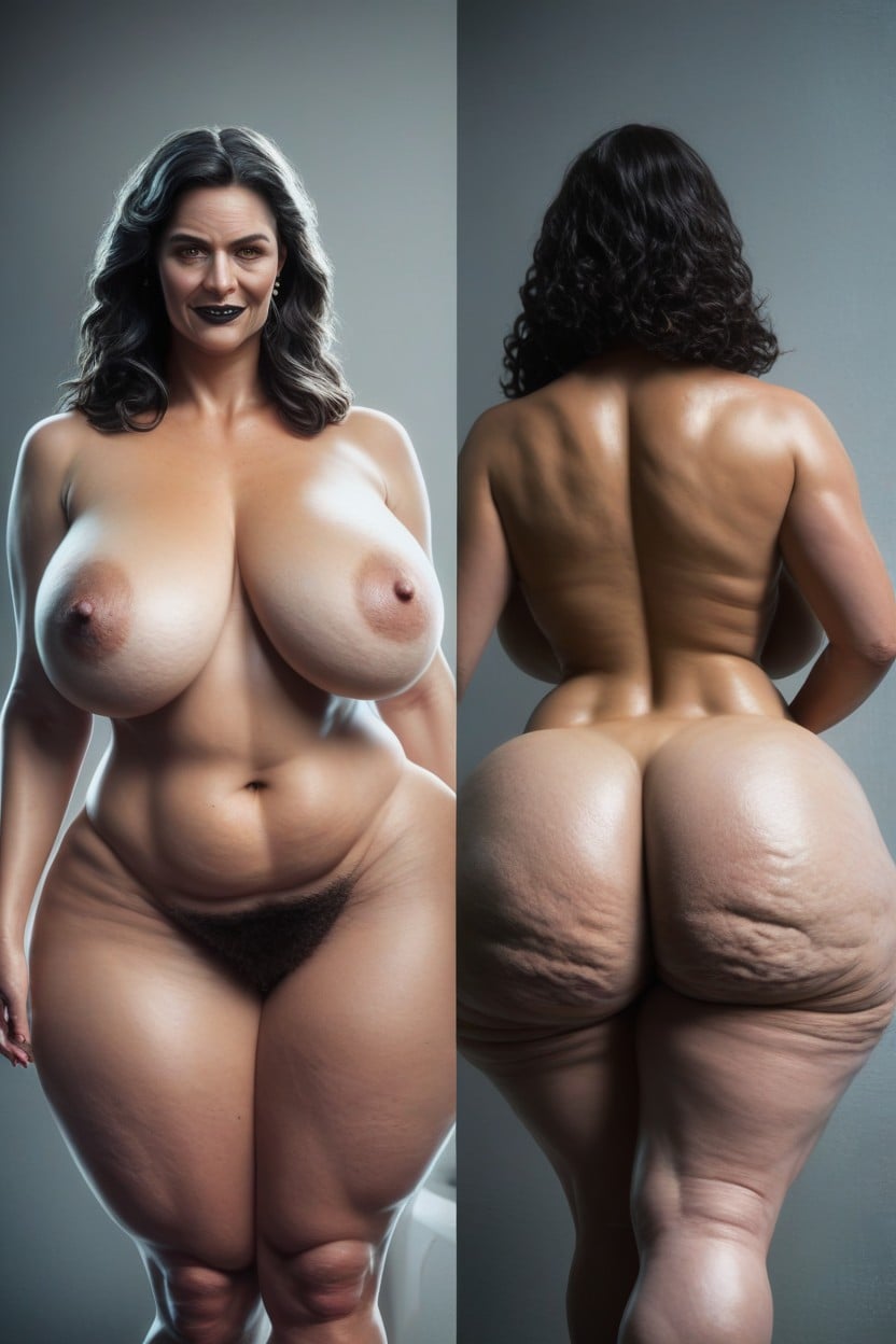 Black Hair, Massive Cellulite Fake Ass, Super Thick Thighs AI Porn