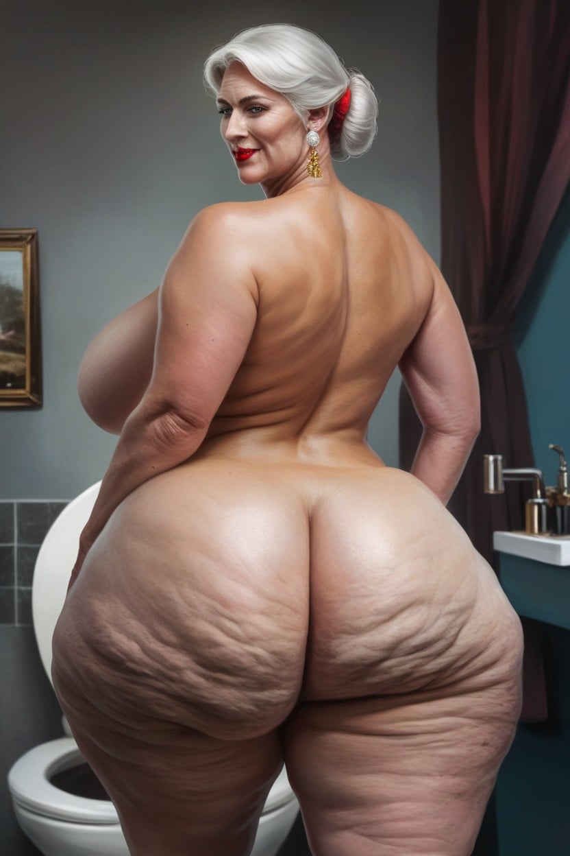 Rear View, Thick Thighs, Gigantic Fake Booty Like AI Porn