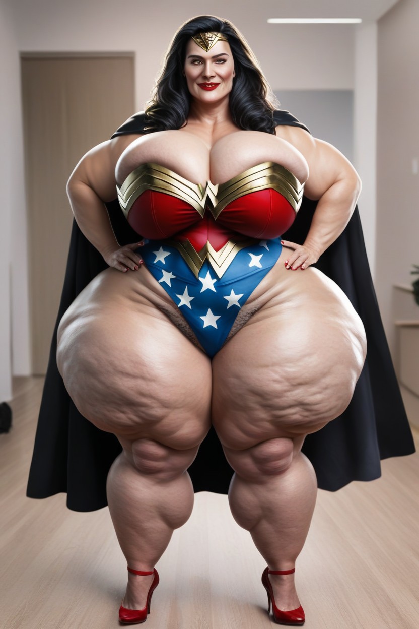 Extremely Wide Hips, Massive Cellulite Fake Ass, Breast Expansion AI Porn