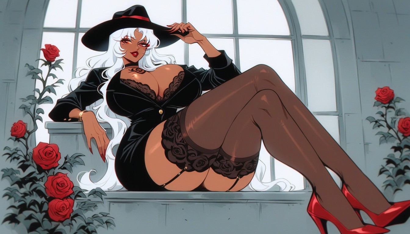 Lacy Bra, Oc Luna, Red Lipstick Hentai AI Porn