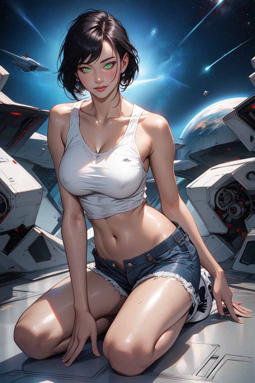 Light Green Eyes, Skinny, Full Body Hentai AI Porn