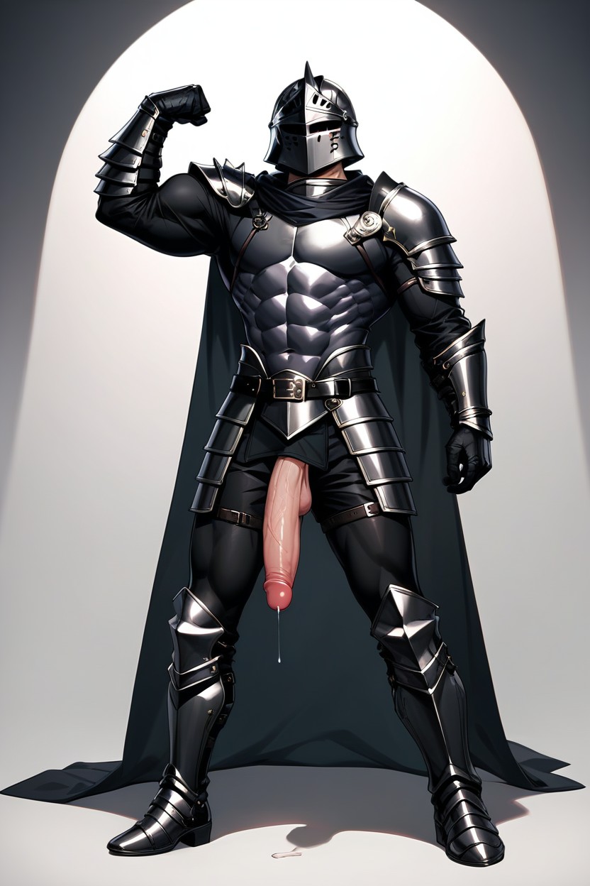 Erect Penis, Large Biceps, Six Pack Abs Imprinted On Armor AI Gay Porn