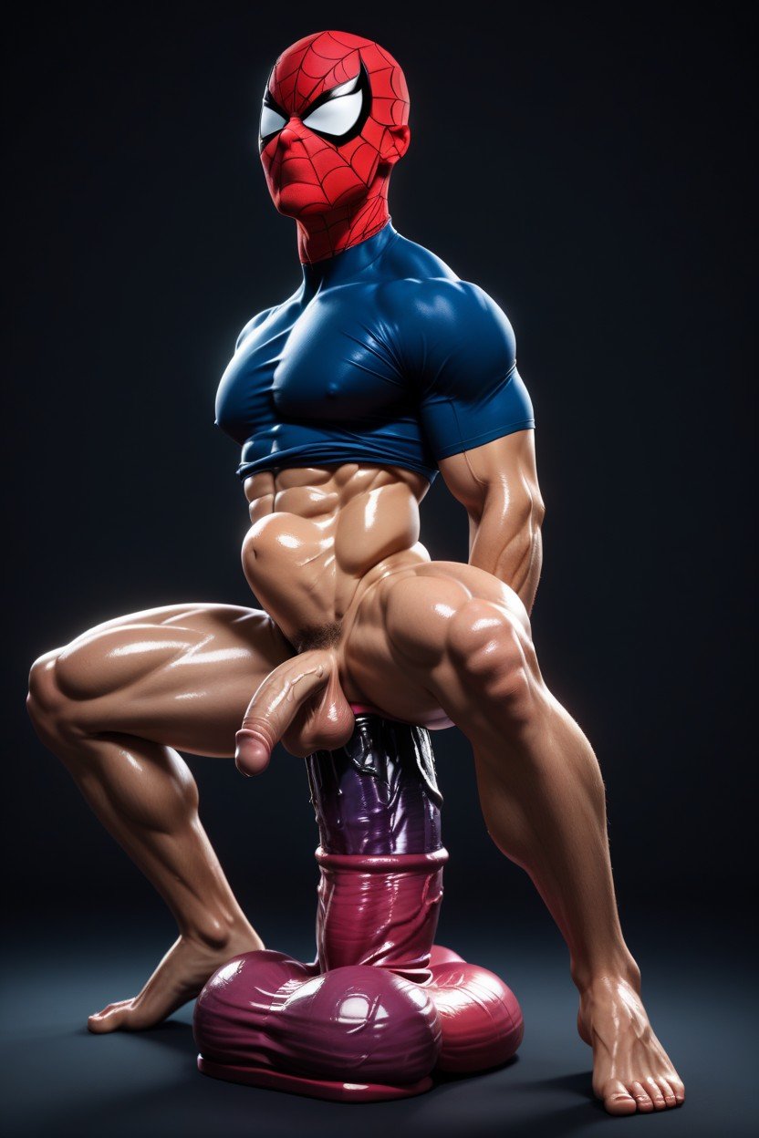 Head Backwards, Cinematic Light, Spiderman's MaskPorno gay IA