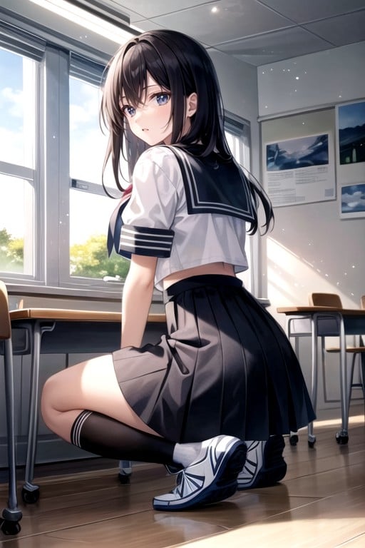 One Woman, Sailor Uniform, Class Room Hentai AI Porn