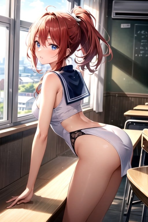 Sailor Uniform, Full Body, Medium Length Shemale AI Porn