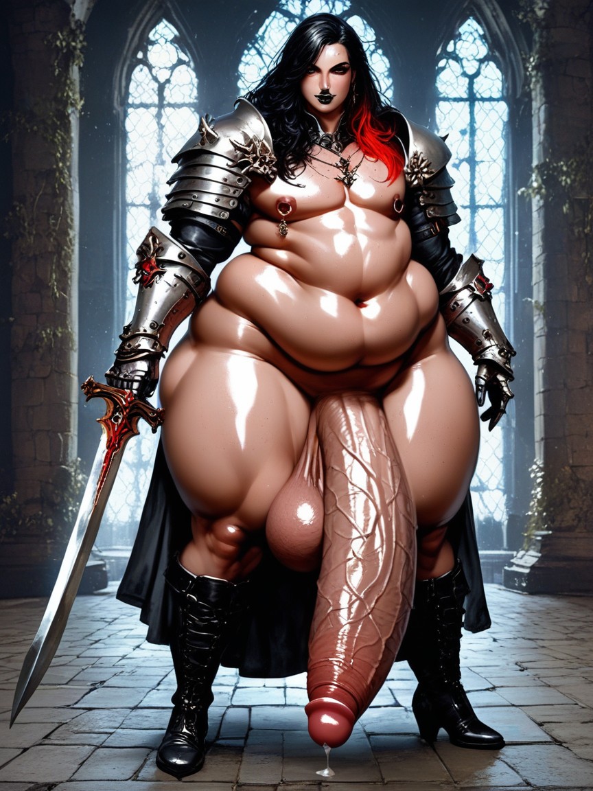 Long Hair, Penis Bigger Than Body, Gigantic Sagging Balls AI Gay Porn