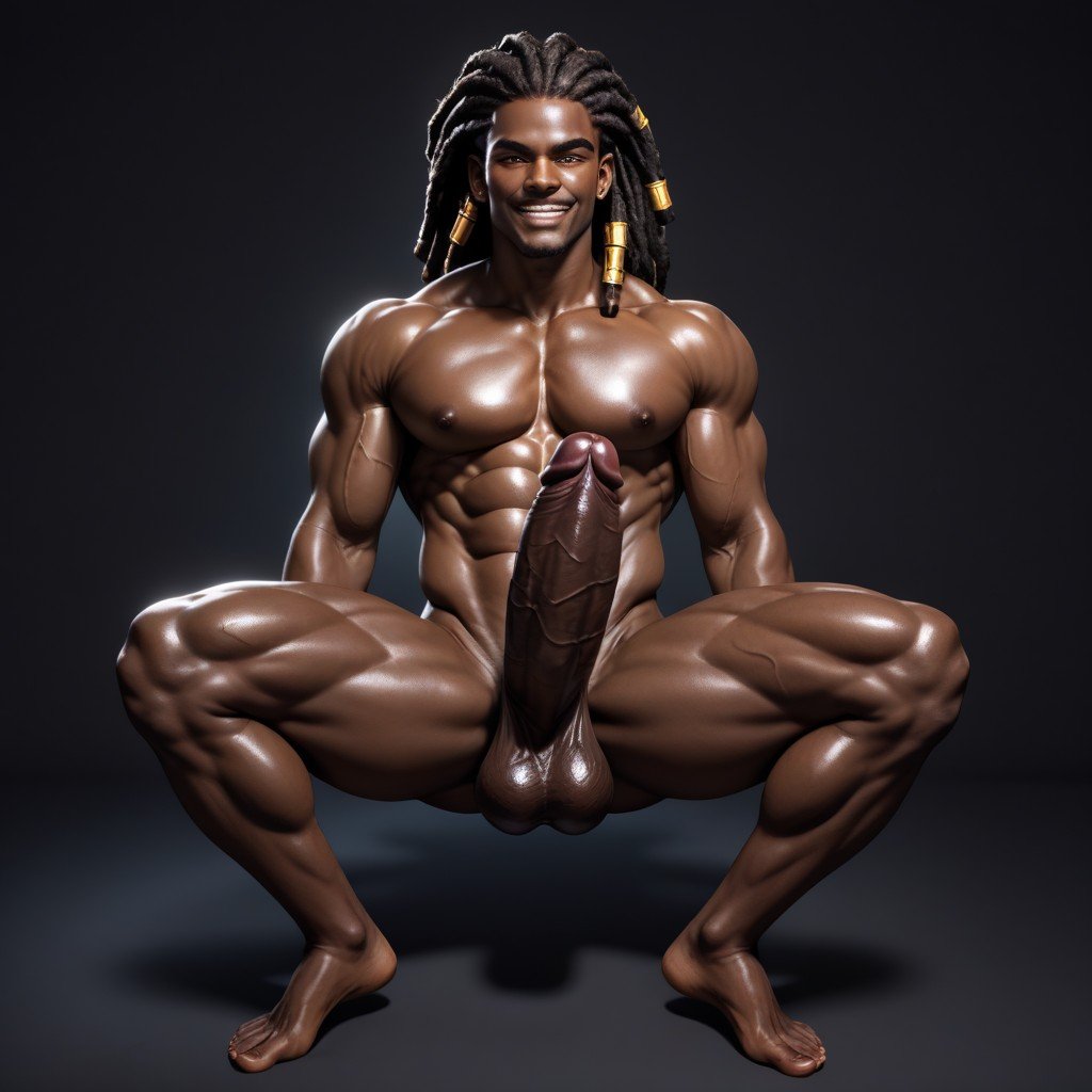 粗大腿, Darkskinned Black Man, Full BodyAI同性恋黄片