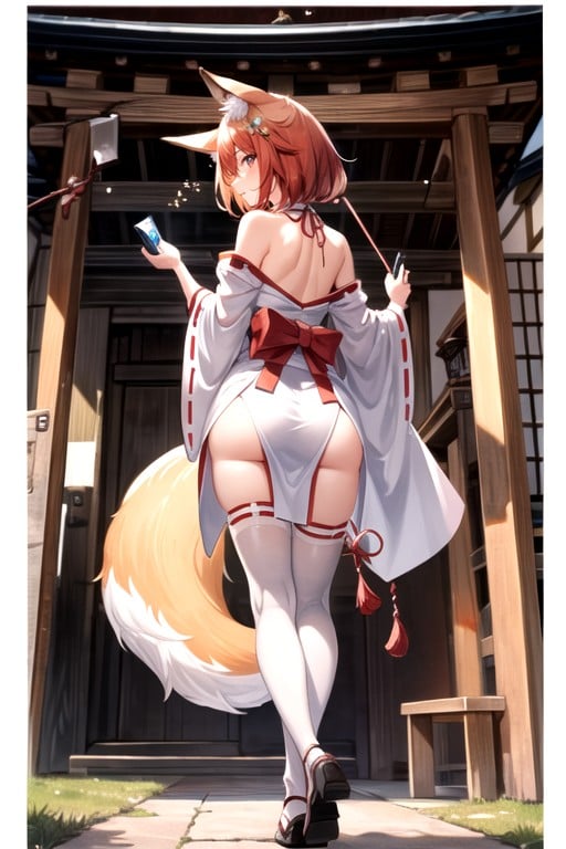 Fox Ears, One Woman, Back View헨타이 AI 포르노