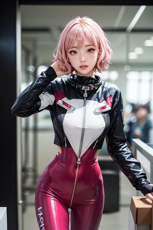 Very Short Hair, Leggings, Latex Suit Asian AI Porn