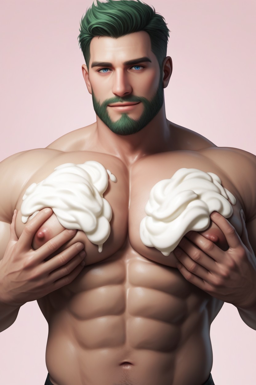 18+, Whipped Cream In Mouth, Top Down AI Gay Porn