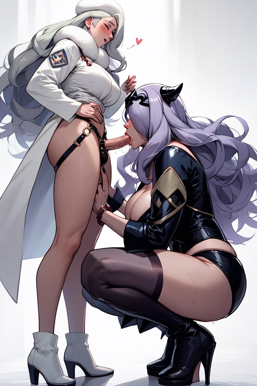 Camilla From Fire Emblem Melony From Pokemon Lesbian Blowjob Strap On Squatting, 18+Porno IA transsexuelle