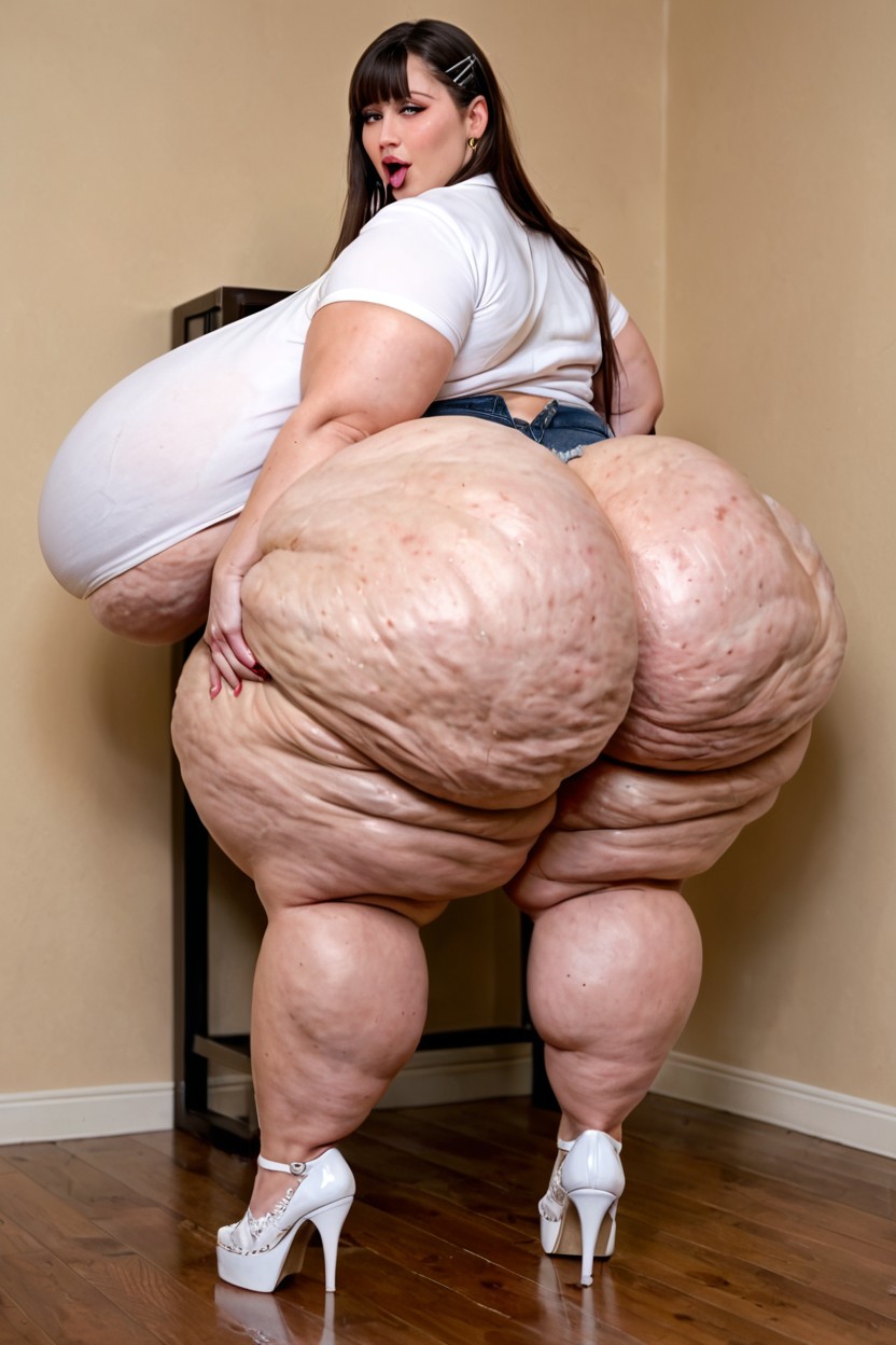 Extremely Beautiful Face, Sweaty Ass, Hyper Breasts BBW AI Porn