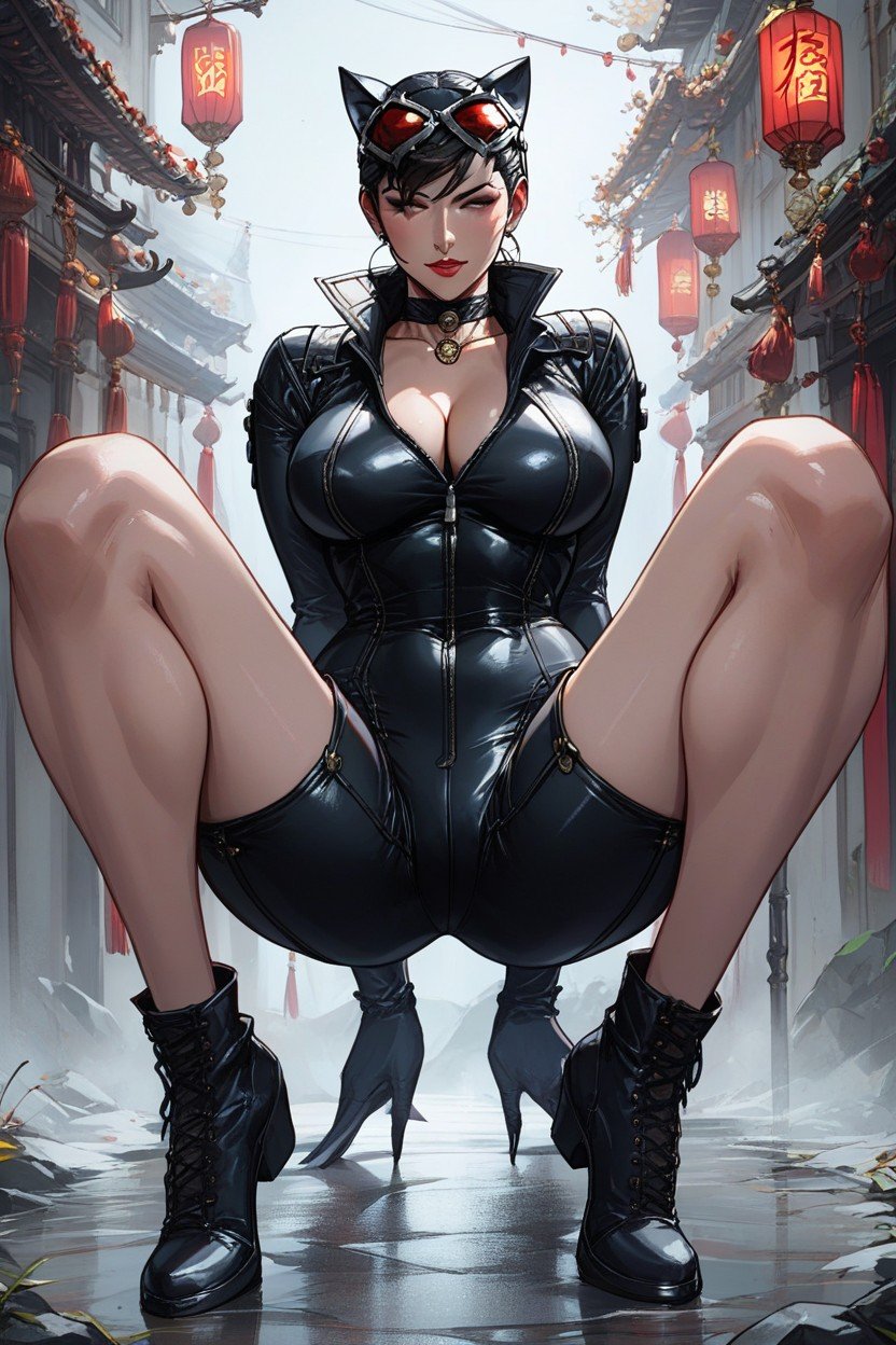 18+, Spread Legs, Catwoman Shemale AI Porn