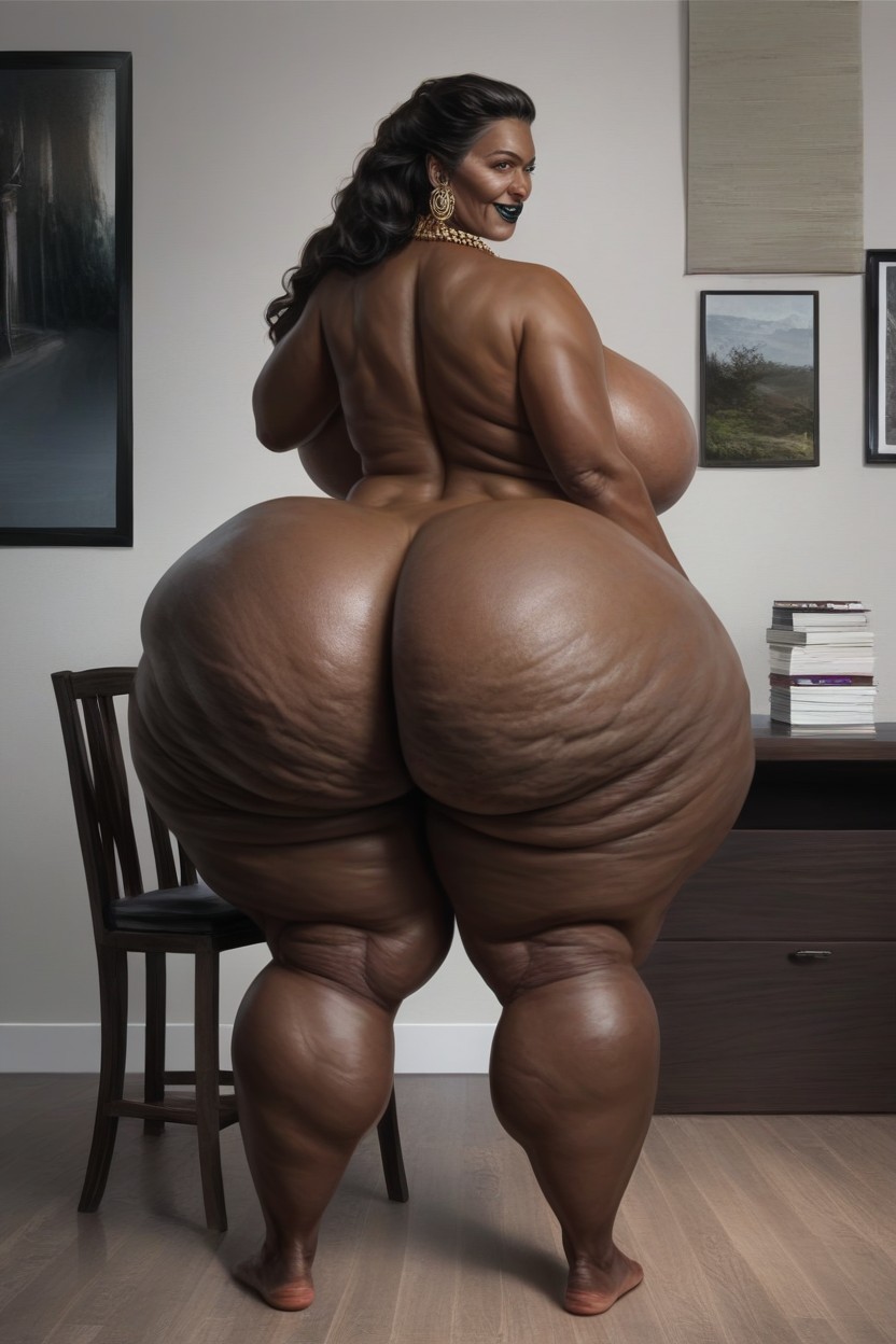 Extremely Fat Thighs, Naked, Extremely Wide Hips AI 포르노