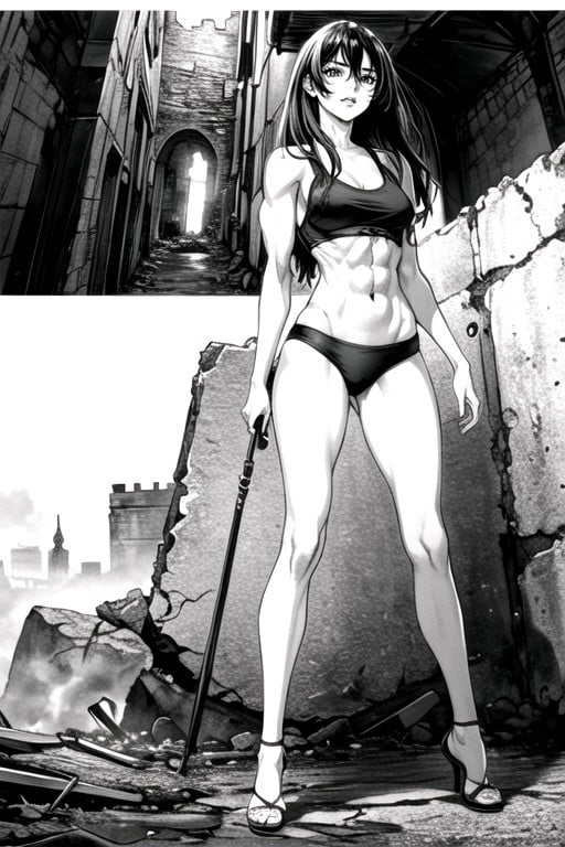 Straight Long, Black & White Manga, Abs Hentai AI Porn