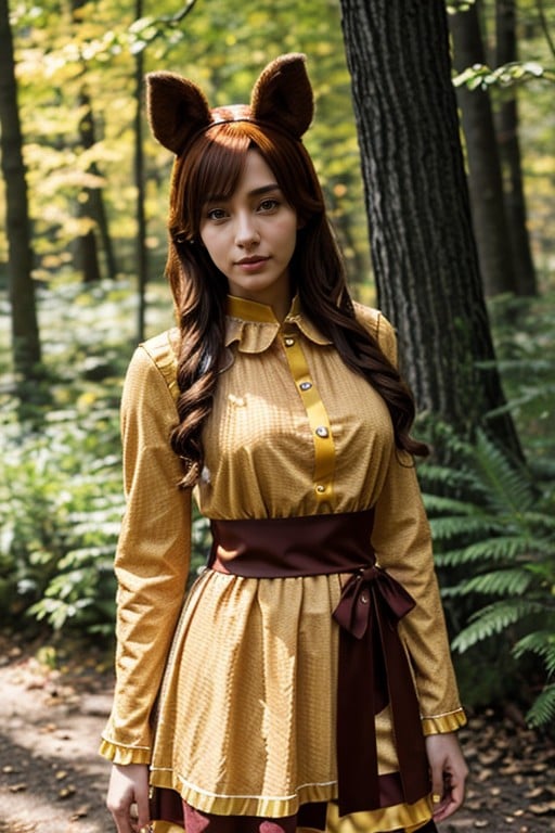 Cosplay, Waist Shot, Forest Background Hentai AI Porn