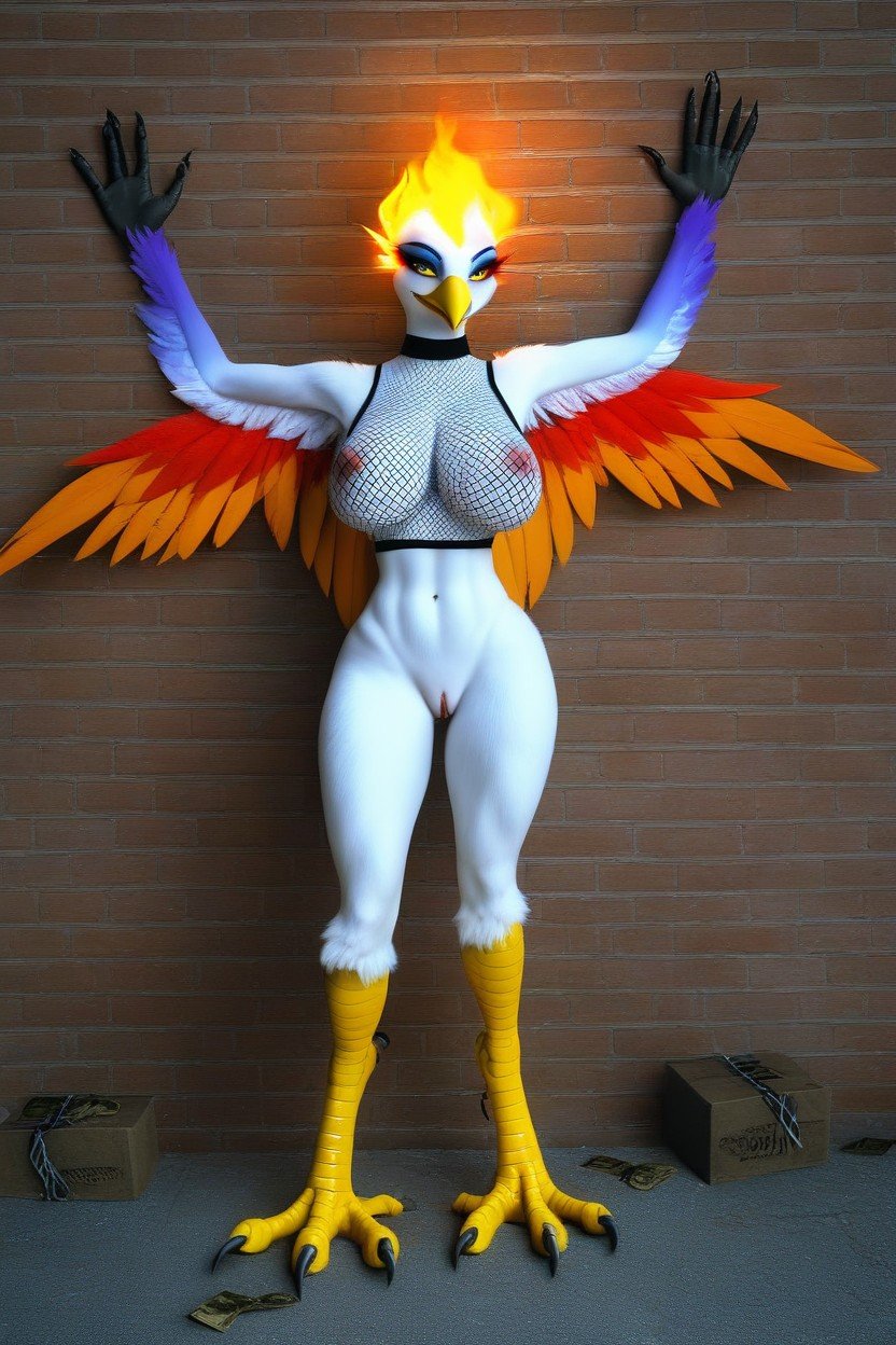 Detailed Texture, Medium Breast, Arm WingsPorno IA Furry