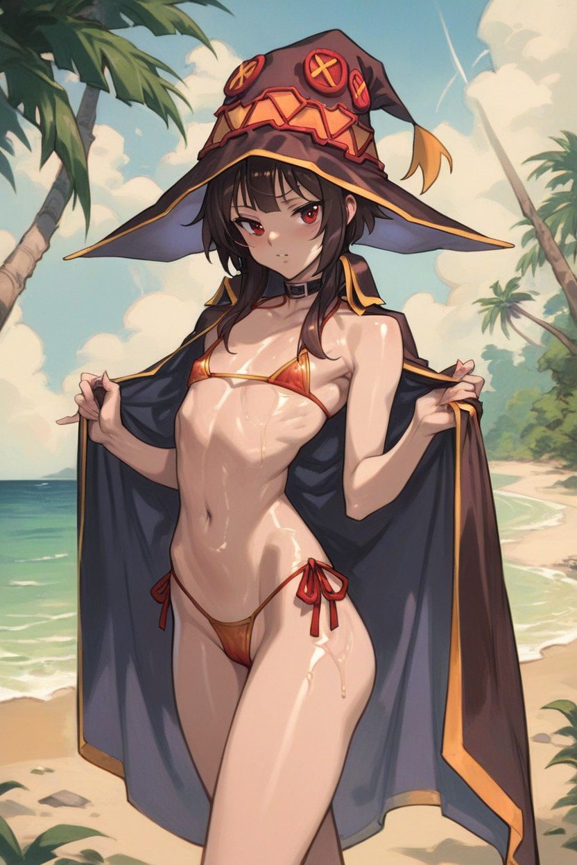 Skimpy Bikini, Pale Skin, MeguminAI黄漫