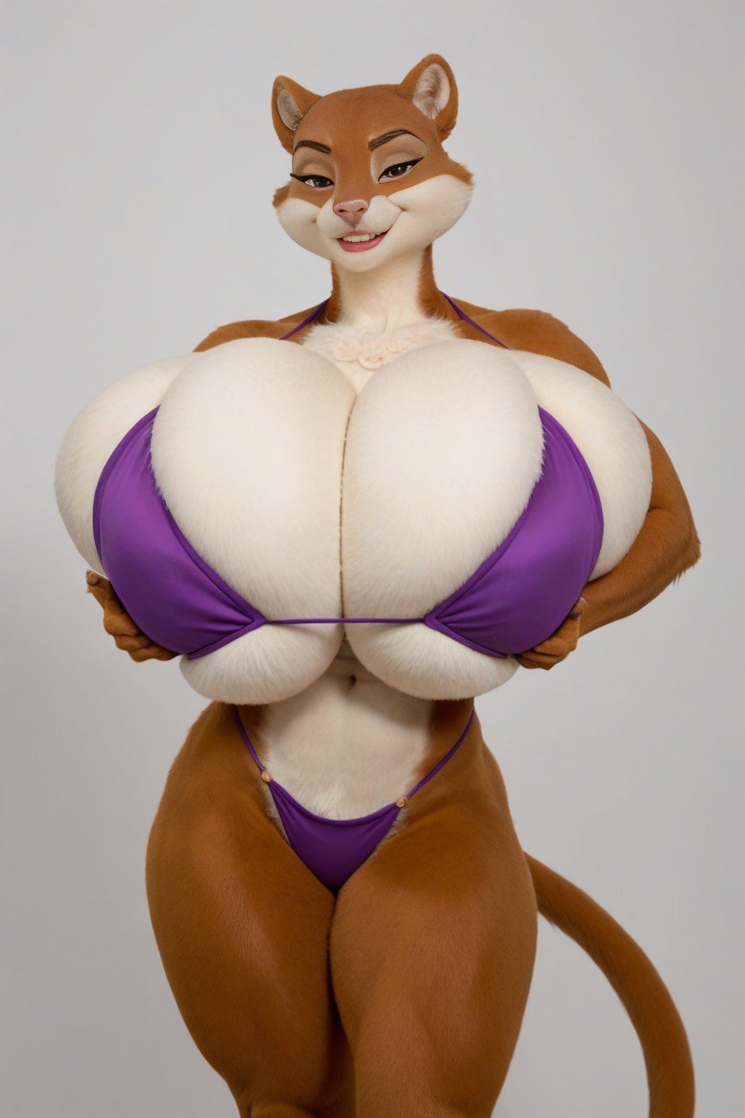 Sandy Cheeks, Furry, Grabbing Gigantic Growing BreastsファーリーAIポルノ