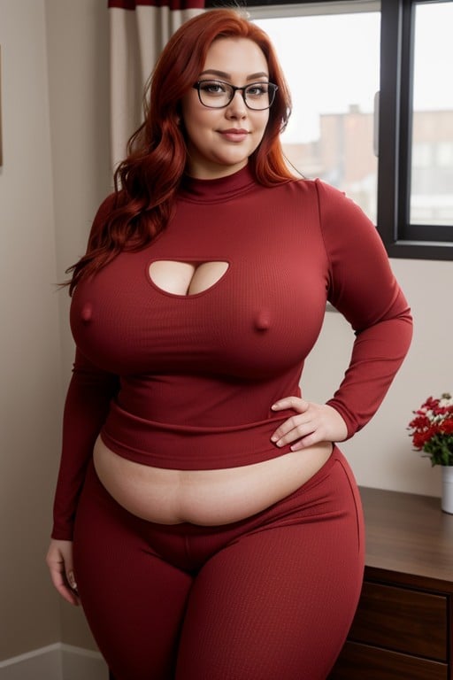 Round Huge Hips, Very Curvy Confident, Has Super Thick ThighsPorno asiático IA