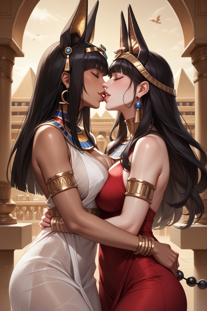 Bolas Anales, Beso Lésbico, El Cairo (pirámides)Hentai IA