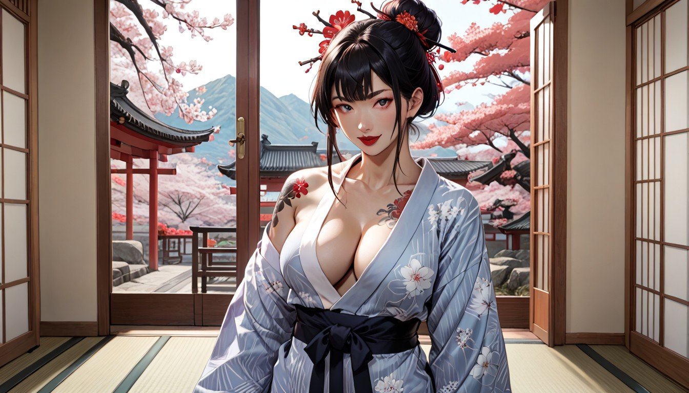 Japanese Dragon Shoulder Tattoo, Cul Moyen, HappyPorno IA Hentai